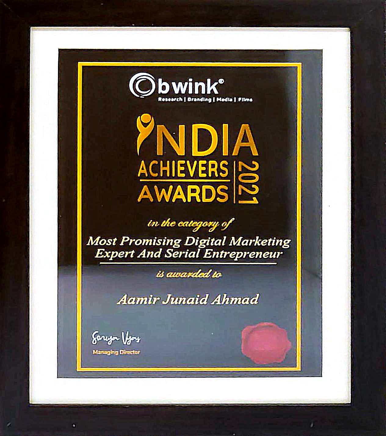  Software Services and Solutions has been awarded as the most promising digital marketing expert and serial entrepreneur