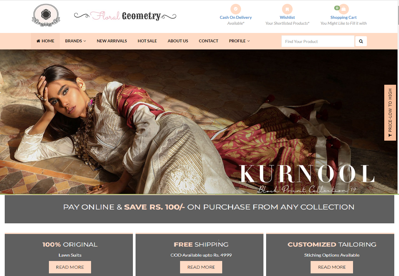 An E-Commerce Website For Original Lawn Suits