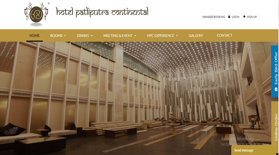  Online booking website for Hotel Patliputra Continental